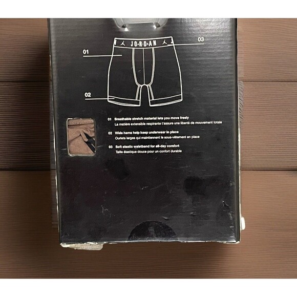 Jordan Boxer Briefs Mens Small Jumpman Flight Cotton Stretch 2 Pack Brown Black - Picture 3 of 6